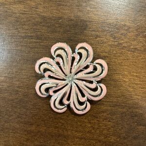 Vintage CORO Pegasus pink Flower Brooch Pin